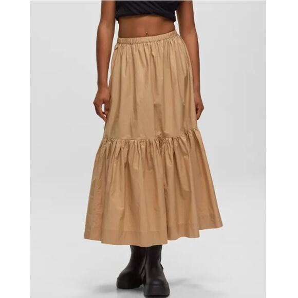 Ganni Tan Midi Skirt - Picture 1 of 14